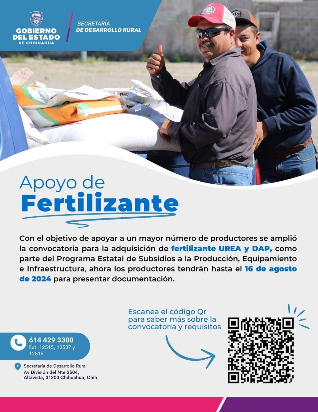 Amplía Secretaría de Desarrollo Rural convocatoria de subsidios para la adquisición de&nbsp;fertilizantes