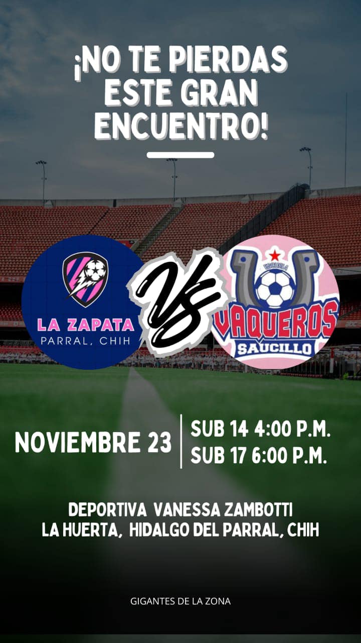 Este sábado en la Vanessa Zambotti: La Zapata contra Saucillo en la Liga Estatal de Futbol Femenil&nbsp;Gigantes