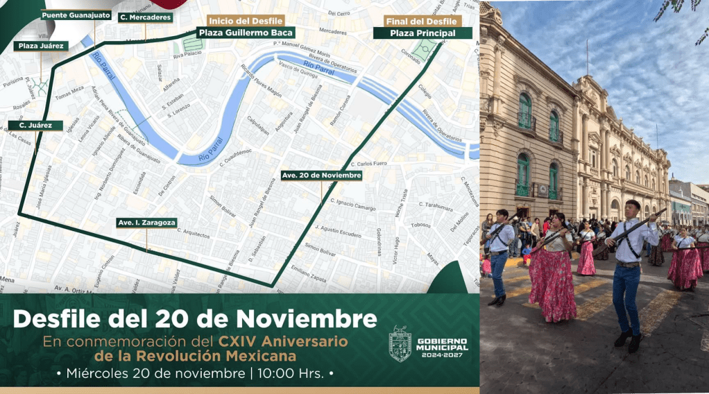 Este miércoles, desfile del 114 Aniversario de la Revolución&nbsp;Mexicana