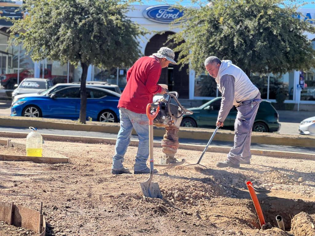 Avanza un 41 por ciento la rehabilitación de sistema de riego en la Glorieta Ortiz&nbsp;Mena