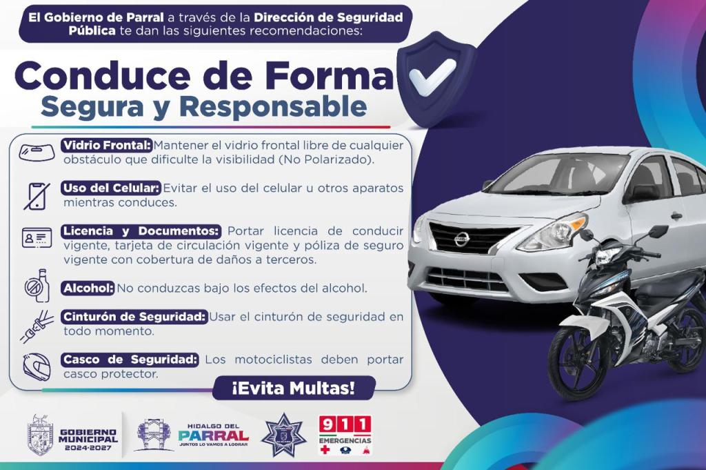 Emite la DSPM recomendaciones para prevenir accidentes y&nbsp;multas