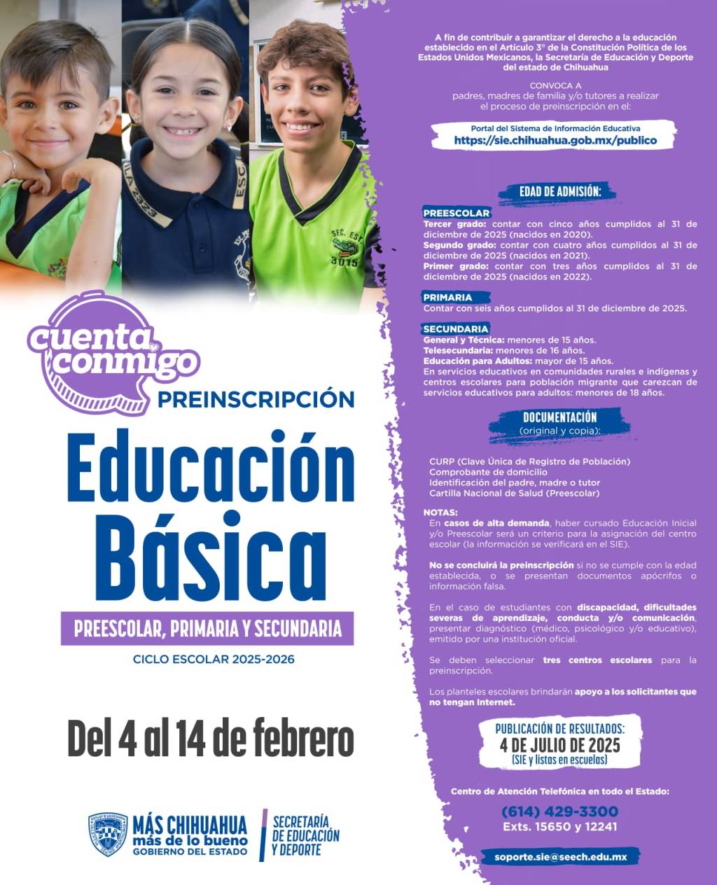 Preinscripciones en Educación Básica serán del 4 al 14 de febrero:&nbsp;SEyD