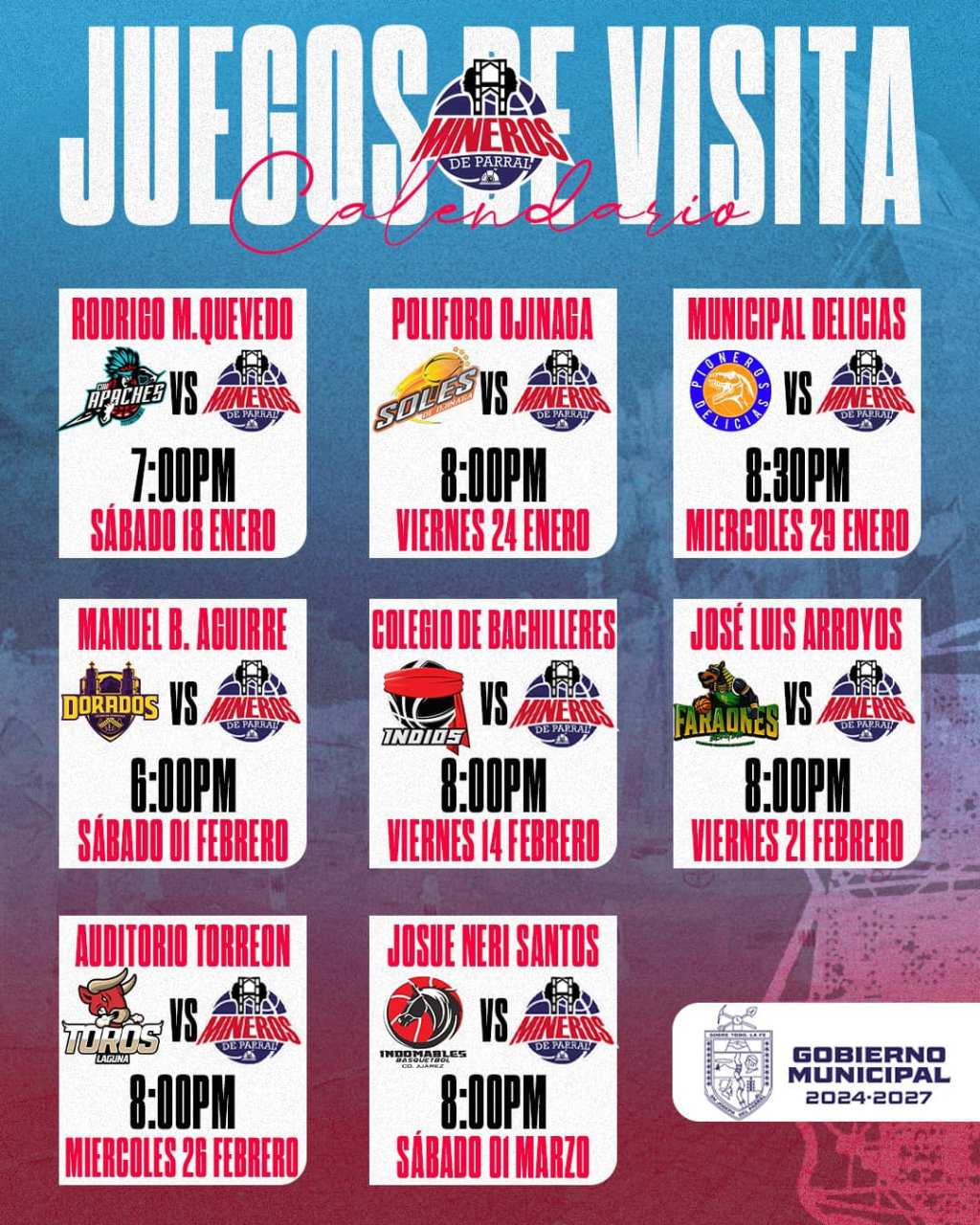 Arranca la Liga de Basquetbol Estatal Mexbet 2025, Mineros debuta el sábado contra Apaches en&nbsp;Chihuahua