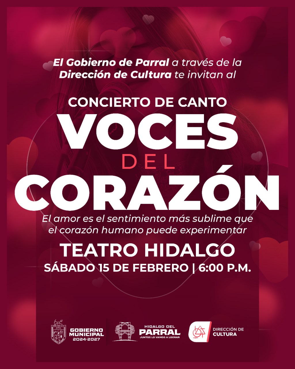 Invita el Gobierno de Parral al concierto: “Voces del&nbsp;corazón”.