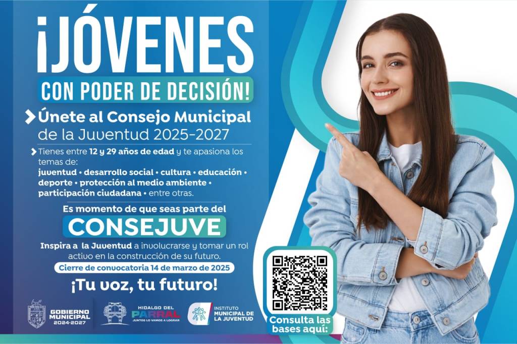 Lanza el Gobierno de Parral convocatoria para integrar el Consejo Municipal de la&nbsp;Juventud