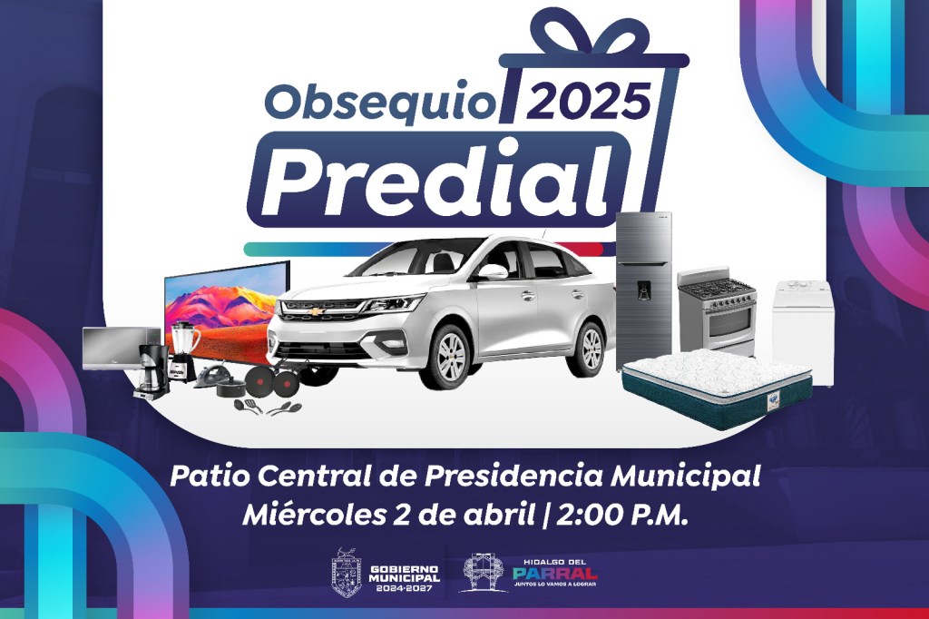 Este miércoles 02 de abril gran Sorteo del Impuesto Predial&nbsp;2025