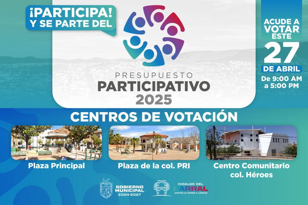 Este 27 de abril se llevará a cabo la votación del Presupuesto Participativo&nbsp;2025