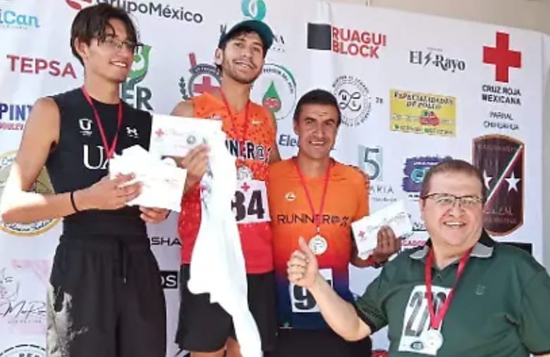 Luis Parra y Marina Duarte, ganadores de la III Carrera de la Salud 2025 organizada por Cruz Roja en&nbsp;Parral