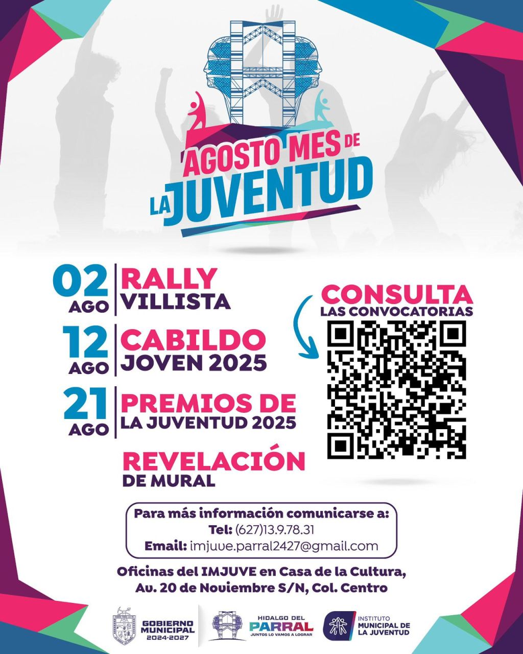 Anuncia el Gobierno de Parral actividades por el mes de la&nbsp;Juventud