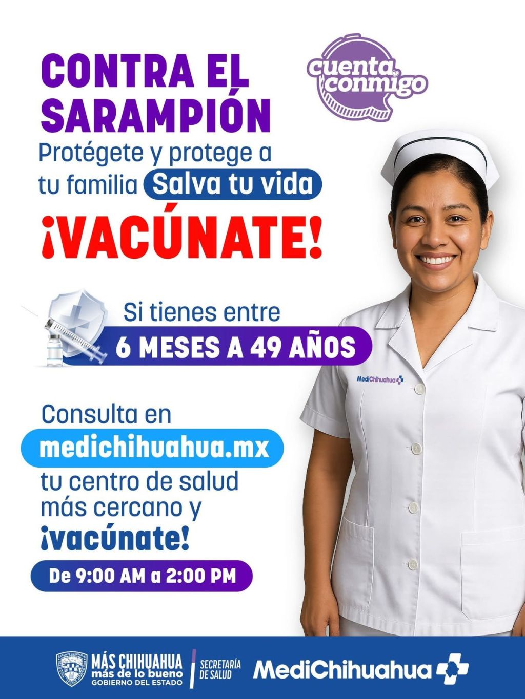 Refuerza el Gobierno de Parral jornada intensiva de vacunación contra el&nbsp;sarampión