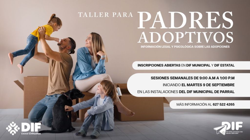DIF Parral invita a participar en Taller para Padres sobre Adopción&nbsp;Responsable