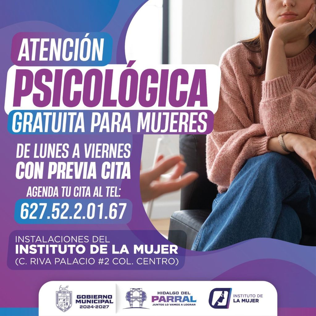 Instituto Municipal de la Mujer de Parral ofrece consultas psicológicas&nbsp;gratuitas