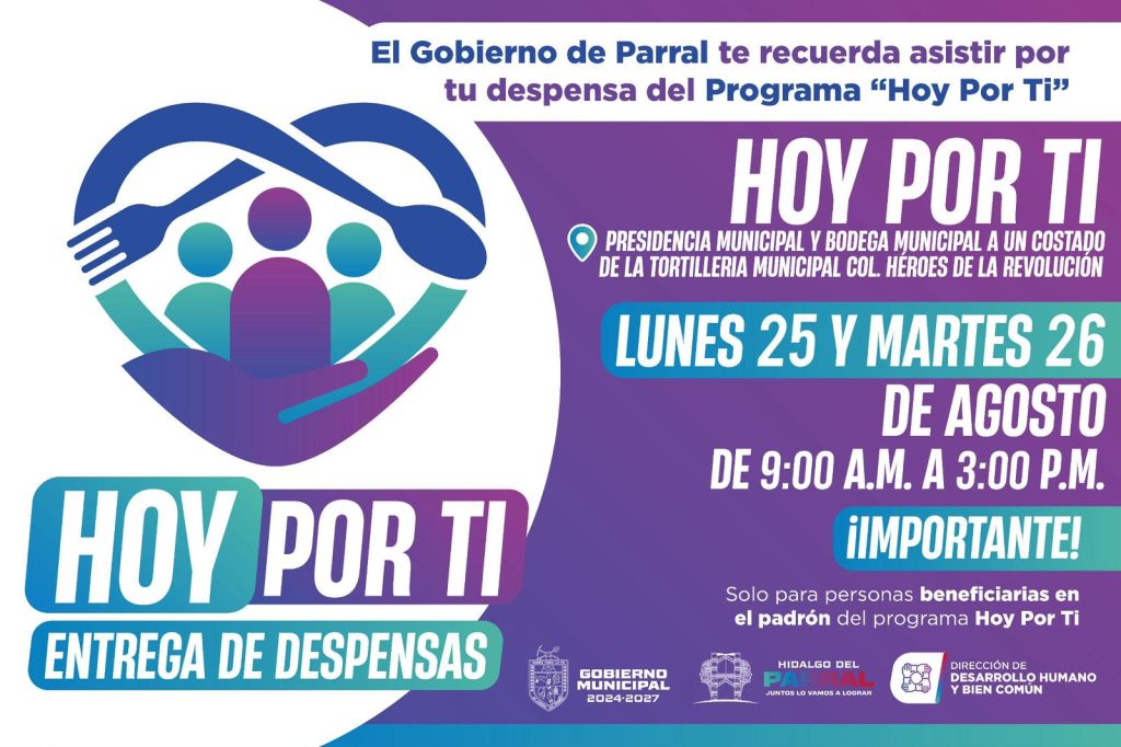 En marcha la entrega de despensas del programa “Hoy Por&nbsp;Ti”