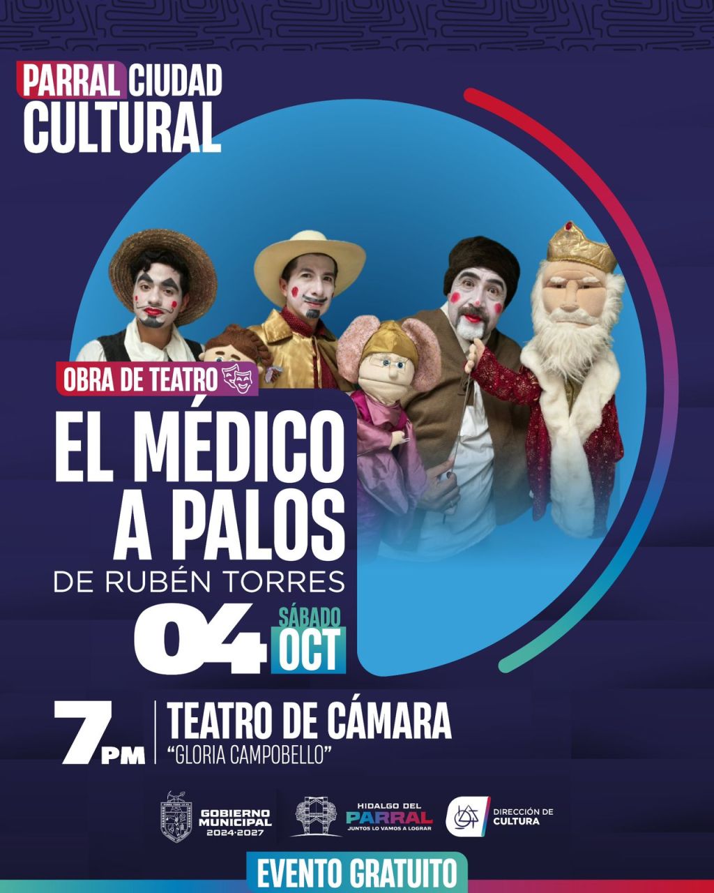 Gobierno de Parral presentará la obra de teatro “El Médico a Palos” en el Teatro Gloria&nbsp;Campobello
