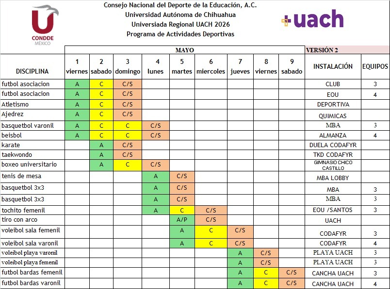 Presentan el calendario de la Universiada Regional +UACh&nbsp;2026